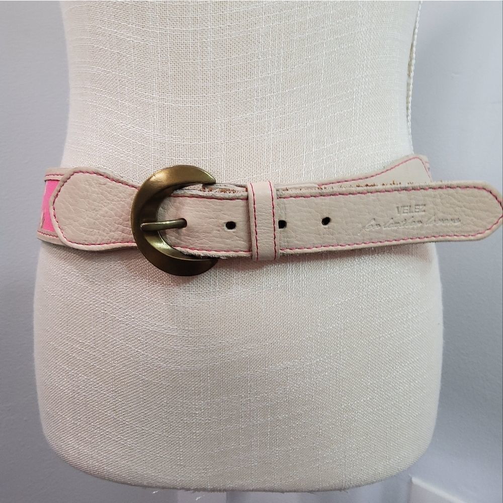 Velez Women's Leather Textile Belt Size S